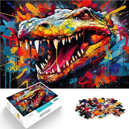 Puzzle für Erwachsene mit 1000 Teilen Buntes Krokodil-Integralspiel ganze Familie für Teenager ab 14 Jahren 26x38cm von BBVNFLIR