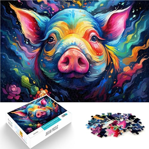 Puzzle für Erwachsene mit 1000 Teilen Buntes süßes Schwein Das Denkspiel ganze Familie für Teenager ab 14 Jahren 26x38cm Puzzle für Erwachsene mit 1000 Teilen Buntes süßes Schwein Das Denkspiel ganze Familie für Teenager ab 14 Jahren 26x38cm von BBVNFLIR