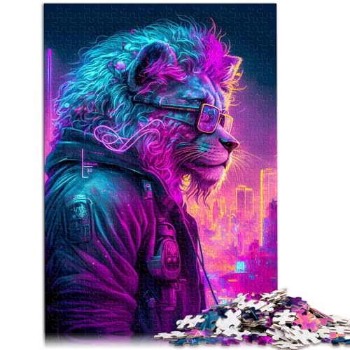 Puzzle für Erwachsene mit 1000 Teilen Cooles Denkspiel im Löwenstil ganze Familie für 14-Jährige 26x38cm von BBVNFLIR