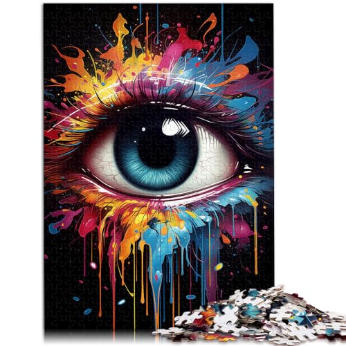 Puzzle für Erwachsene mit 1000 Teilen Das Quizspiel „Farbige Fantasieaugen ganze Familie für Teenager ab 14 Jahren 26x38cm von BBVNFLIR