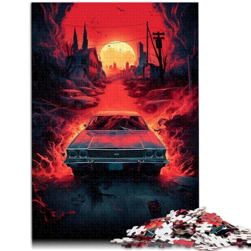 Puzzle für Erwachsene mit 1000 Teilen Das Supernatural-Auto-Puzzle-Kunstwerk eignet ganze Familie ab 14 Jahren 26x38cm von BBVNFLIR