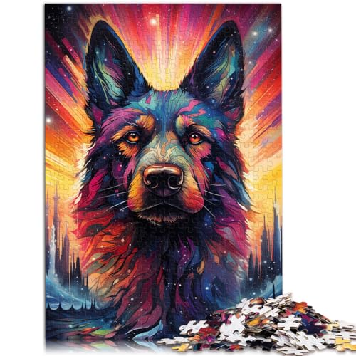 Puzzle für Erwachsene mit 1000 Teilen Deutscher Schäferhund Denksportaufgabe für die Intelligenz des Gehirns süchtig machendes Spielzeug 26x38cm von BBVNFLIR