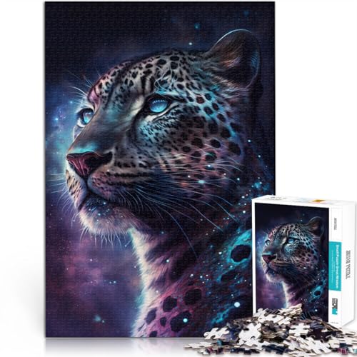 Puzzle für Erwachsene mit 1000 Teilen Farb-Galaxie-Leopard Denkspiel Stressabbau schwierige Herausforderung für Teenager ab 14 Jahren 26x38cm von BBVNFLIR