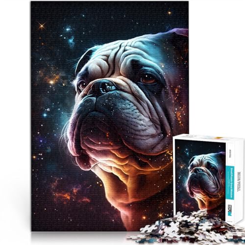Puzzle für Erwachsene mit 1000 Teilen Galaxie-Farben-Bulldogge Denkspiel Lernspiel für Geburtstag Weihnachten für Teenager ab 14 Jahren 26x38cm Puzzle für Erwachsene mit 1000 Teilen Galaxie-Farben-Bulldogge Denkspiel Lernspiel für Geburtstag Weihnachten für Teenager ab 14 Jahren 26x38cm von BBVNFLIR