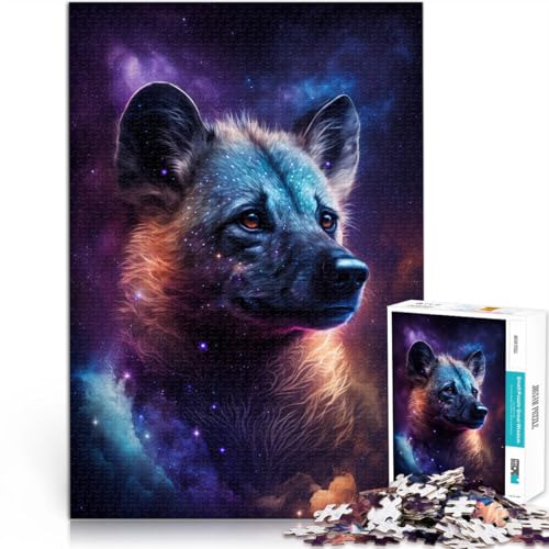 Puzzle für Erwachsene mit 1000 Teilen Galaxie-Kunst afrikanische Hyäne intellektuelles Spiel Wanddekoration einzigartige Geburtstags 50x75cm von BBVNFLIR