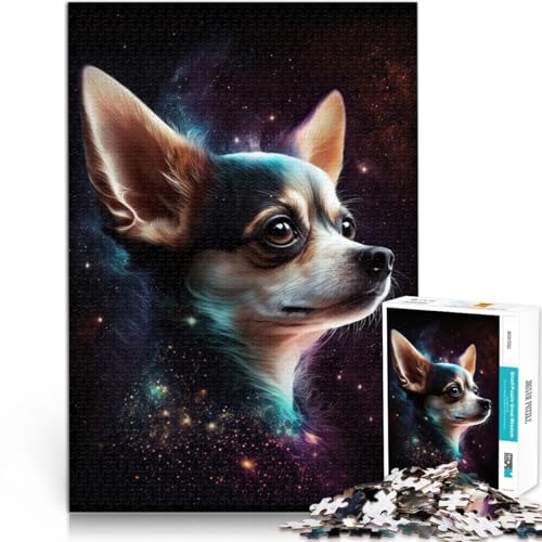 Puzzle für Erwachsene mit 1000 Teilen Galaxy Chihuahua Denkspiel Stressabbau Urlaub zu Hause Zeitvertreib für Teenager ab 14 Jahren 50x75cm von BBVNFLIR