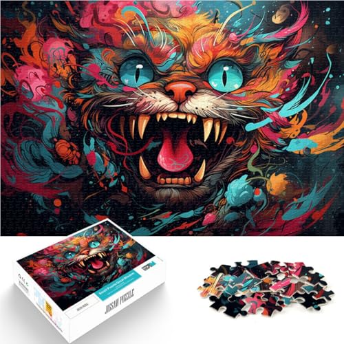 Puzzle für Erwachsene mit 1000 Teilen Katze Denkspiel Spaß bei Aktivitäten zu Hause Geburtstagsgeschenk Reisegeschenk für Teenager ab 14 Jahren 26x38cm von BBVNFLIR