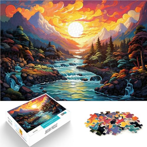 Puzzle für Erwachsene mit 1000 Teilen Landschafts-Denkspiel ganze Familie für Teenager ab 14 Jahren 26x38cm von BBVNFLIR