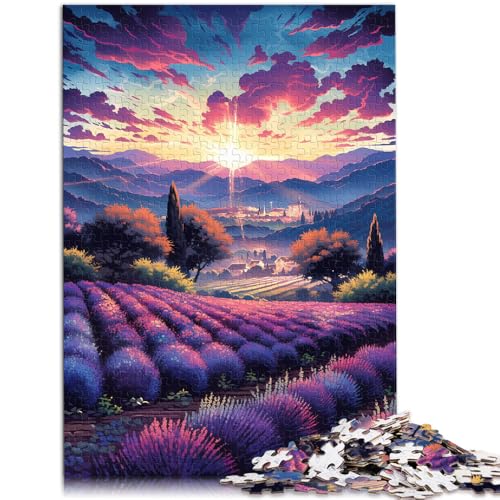 Puzzle für Erwachsene mit 1000 Teilen Lavendelfelder Provence Frankreich Spielzeug Denkspiel Kunstwerk Geschenk für Teenager ab 14 Jahren 50x75cm von BBVNFLIR