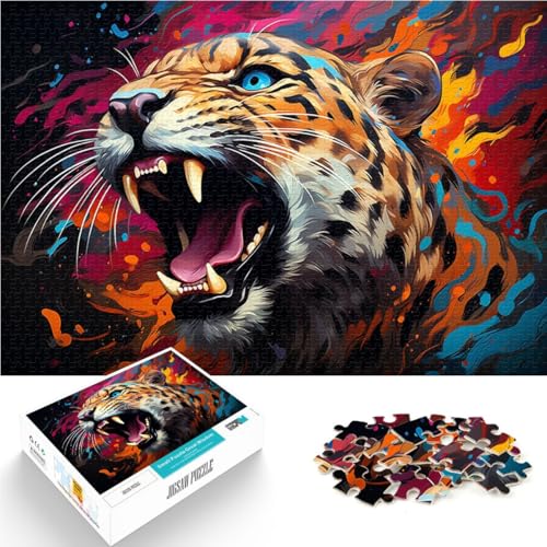 Puzzle für Erwachsene mit 1000 Teilen Leopard Denkspiel Spaß für zu Hause Geburtstagsgeschenk Reisegeschenk für Kinder ab 14 Jahren 26x38cm von BBVNFLIR