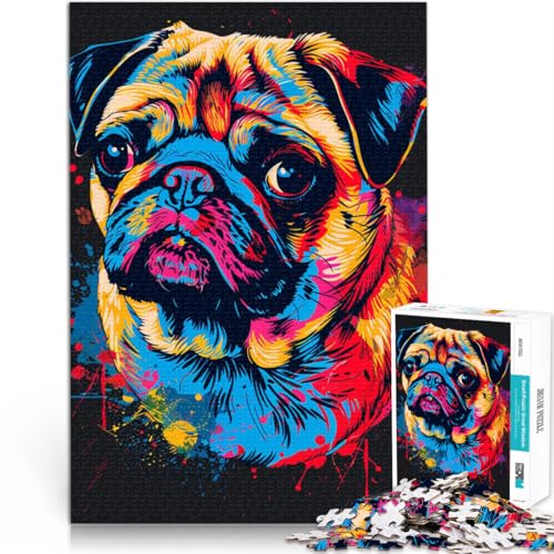 Puzzle für Erwachsene mit 1000 Teilen Mops-Kunst Denkspiel mit passendem Poster und Quizblatt für Teenager ab 14 Jahren 26x38cm Puzzle für Erwachsene mit 1000 Teilen Mops-Kunst Denkspiel mit passendem Poster und Quizblatt für Teenager ab 14 Jahren 26x38cm von BBVNFLIR