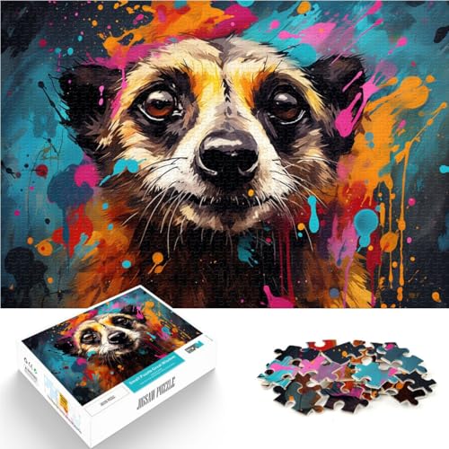 Puzzle für Erwachsene mit 1000 Teilen Tier-Erdmännchen Lernspielzeug ganze Familie ab 14 Jahren 26x38cm von BBVNFLIR