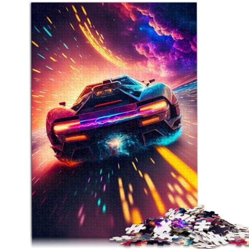 Puzzle für Erwachsene mit 1000 Teilen Weltraum-Rennauto-Quizspiel ganze Familie für Teenager ab 14 Jahren 26x38cm von BBVNFLIR