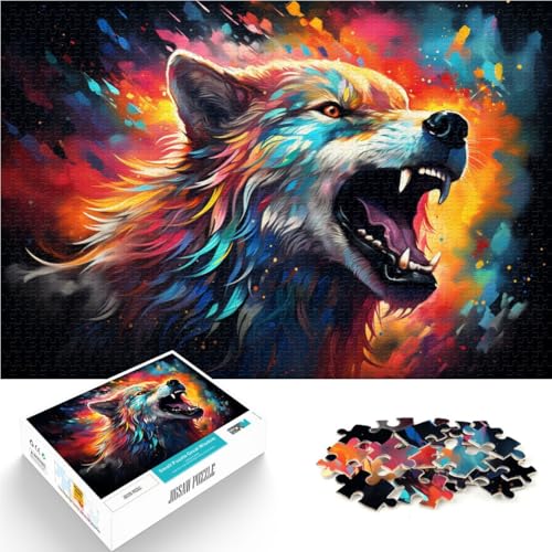 Puzzle für Erwachsene mit 1000 Teilen Wolf für Familienspaß Aktivitäten zu Hause Geburtstagsgeschenk Reisegeschenk für Teenager ab 14 Jahren 26x38cm von BBVNFLIR