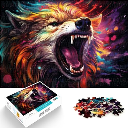 Puzzle für Erwachsene mit 1000 Teilen Wolf mit offenem Maul Denkspiel ganze Familie 26x38cm Puzzle für Erwachsene mit 1000 Teilen Wolf mit offenem Maul Denkspiel ganze Familie 26x38cm von BBVNFLIR