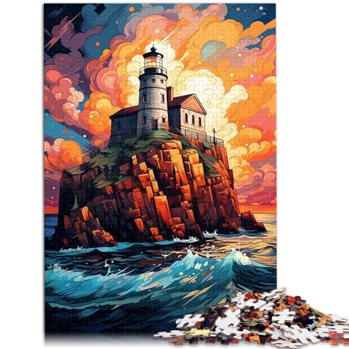 Puzzle für Erwachsene mit 1000 Teilen ikonischer Leuchtturm intellektuelles Spiel Wanddekoration einzigartige Geburtstags 26x38cm von BBVNFLIR