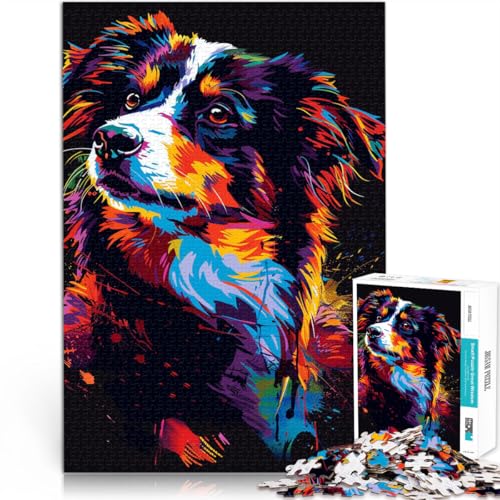 Puzzle für Erwachsene 1000 Teile Miniatur-Amerikanischer Schäferhund anspruchsvolles Spiel für Teenager ab 14 Jahren 50x75cm von BBVNFLIR