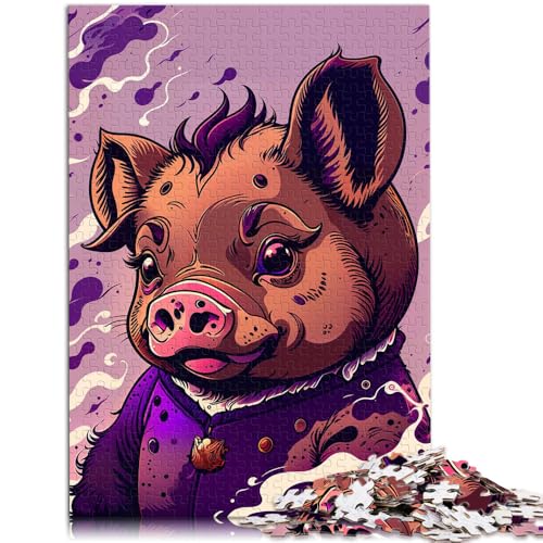 Puzzle für Erwachsene 1000 Teile Schweine-Zauberer-Spielzeug Denkspiel mit passendem Poster und Quizblatt für Teenager ab 14 Jahren 50x75cm von BBVNFLIR
