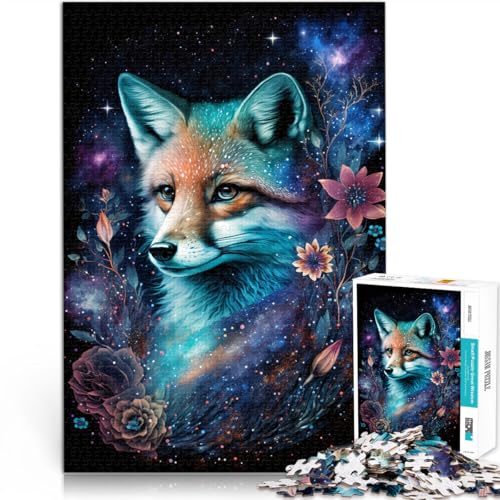 Puzzle mit 1000 Teilen Erwachsene Fuchs und Blumen Stressabbau-Spielzeug Herausforderung der Gehirnintelligenz süchtig machendes Spielzeug Teenager ab 14 Jahren 26x38cm von BBVNFLIR