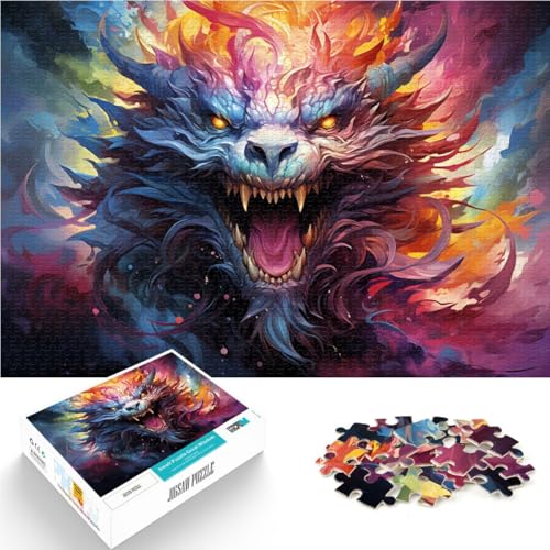 Puzzle mit 1000 Teilen Erwachsene Kunstdrache lustige Spiele jedes Teil ist einzigartig – anspruchsvolles unterhaltsames Familienspiel und Jugendliche ab 14 Jahren 26x38cm von BBVNFLIR