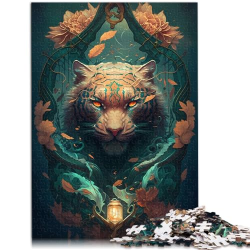 Puzzle mit 1000 Teilen Erwachsene skurriler Tiger Stressabbau-Spielzeug Herausforderung die Gehirnintelligenz süchtig machendes Spielzeug Teenager ab 14 Jahren 26x38cm von BBVNFLIR