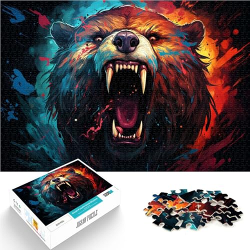 Puzzle mit 1000 Teilen für Erwachsene Bär Denkspiel jedes Teil ist einzigartig – anspruchsvolles Familienspiel für Teenager ab 14 Jahren 50x75cm von BBVNFLIR