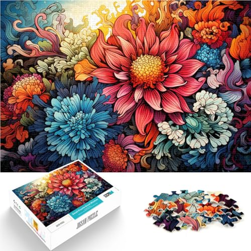 Puzzle mit 1000 Teilen für Erwachsene Blumenmeer Denkspiel jedes Teil ist einzigartig – anspruchsvolles Familienspiel geeignet für Jugendliche ab 14 Jahren 26x38cm von BBVNFLIR