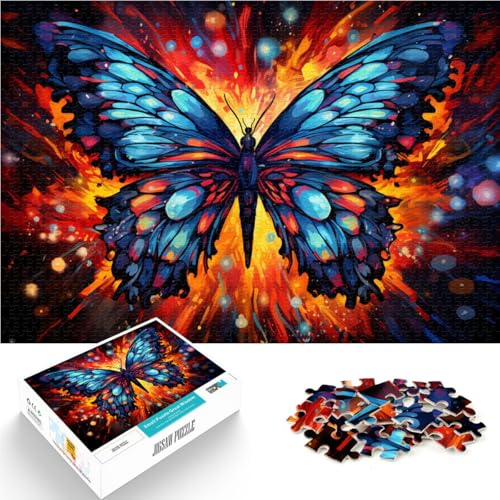 Puzzle mit 1000 Teilen für Erwachsene Buntes Schmetterlings-Denkspiel ganze Familie für Teenager ab 14 Jahren 26x38cm von BBVNFLIR