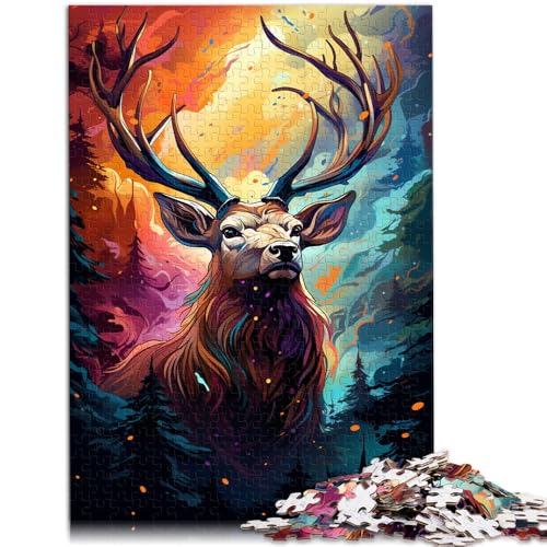 Puzzle mit 1000 Teilen für Erwachsene Elch entspannendes intellektuelles Lernspielzeug anspruchsvolles Spiel und Familienspiel für 14-Jährige 50x75cm von BBVNFLIR