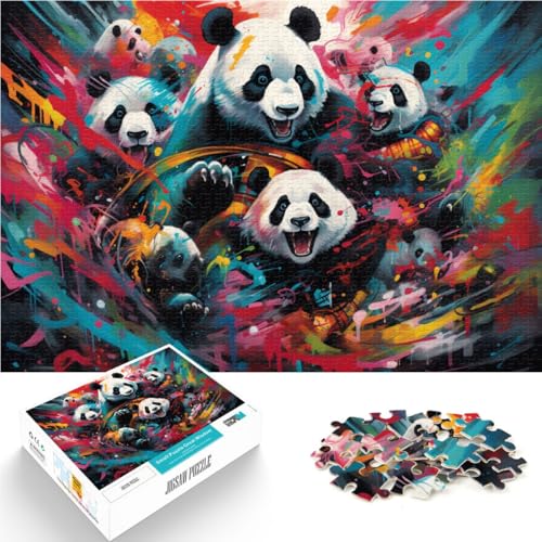 Puzzle mit 1000 Teilen für Erwachsene Farbpanda Denkspiel ganze Familie für Teenager ab 14 Jahren 26x38cm von BBVNFLIR
