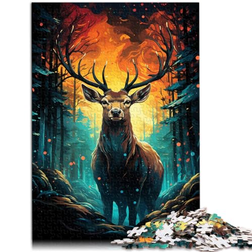 Puzzle mit 1000 Teilen für Erwachsene Hirsch-Tier-Denkspiel ganze Familie und für Teenager ab 14 Jahren 50x75cm von BBVNFLIR