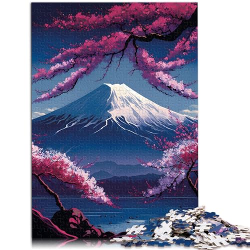 Puzzle mit 1000 Teilen für Erwachsene Japan Berg Fuji Natur Heimdekoration Puzzle tolles Geschenk für Spiele geeignet für Teenager ab 14 Jahren 26x38cm von BBVNFLIR