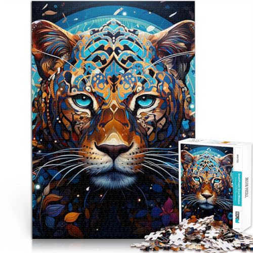 Puzzle mit 1000 Teilen für Erwachsene Leoparden-Kunst-Denkspiel Jedes Teil ist einzigartig Anspruchsvolles Familienspiel für 14-Jährige 26x38cm von BBVNFLIR