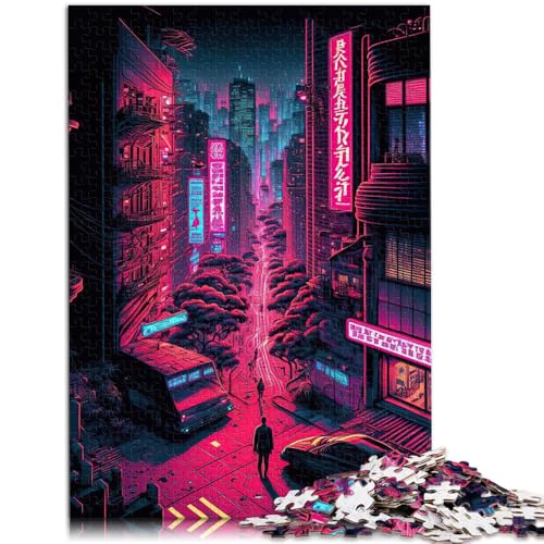 Puzzle mit 1000 Teilen für Erwachsene Tokyo Neon Japanese Stressabbau-Spielzeug Herausforderung für die Intelligenz des Gehirns süchtig machendes Spielzeug 26x38cm von BBVNFLIR