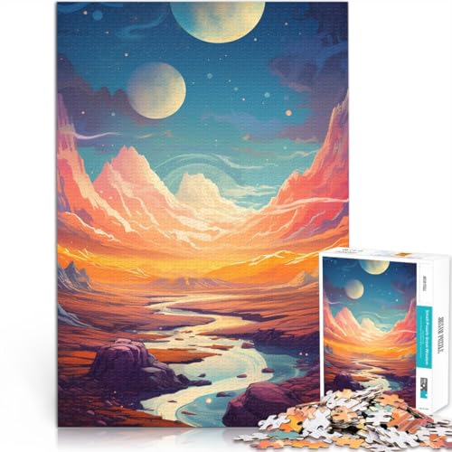 Puzzle mit 1000 Teilen für Erwachsene Weltraum Berge Universum Heimdekoration Trainieren Sie Ihr Gehirn und Ihre Hände für Teenager ab 14 Jahren 26x38cm von BBVNFLIR