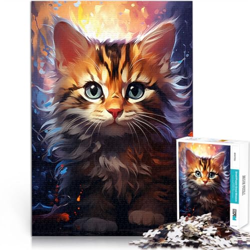 Puzzle mit 1000 Teilen für Erwachsene süßes Kätzchen Denkspiel Stressabbau Zeitvertreib zu Hause für Teenager ab 14 Jahren 50x75cm von BBVNFLIR
