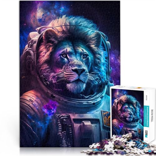 Puzzles für Erwachsene 1000 Teile Astronautenkunst Löwenspielzeug intellektuelles Spiel Familienspiel Stressabbau schwierige Herausforderung 26x38cm von BBVNFLIR