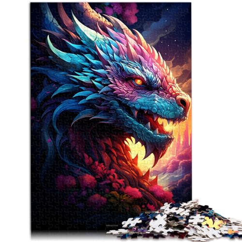 Puzzles für Erwachsene 1000 Teile Drachen Relax Games Helfen Sie dem Gehirn süchtig machende Spielzeuge zu trainieren um Geduld zu fördern 26x38cm von BBVNFLIR