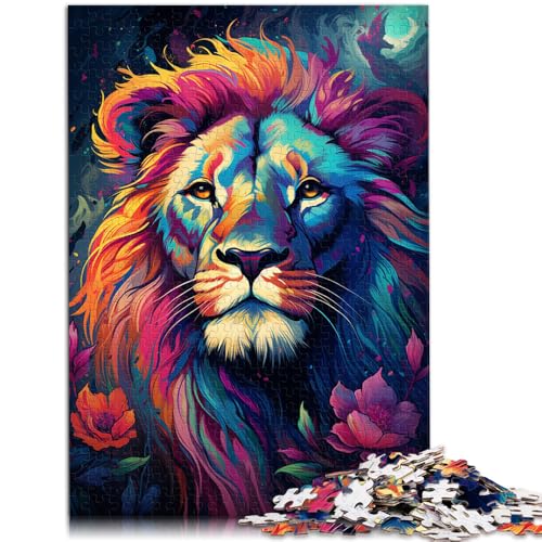 Puzzles für Erwachsene 1000 Teile Farbmalerei Löwe DIY Puzzle Spielzeug Wanddekoration Einzigartige Geburtstags 50x75cm von BBVNFLIR