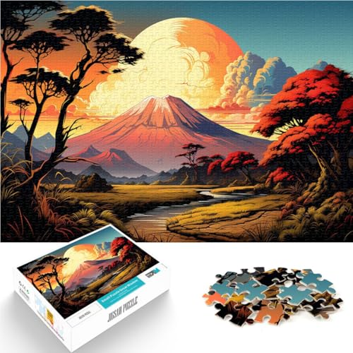 Puzzles für Erwachsene 1000 Teile schöne Landschaftskunst DIY Puzzle Spielzeug Gehirn Intelligenz Herausforderung süchtig machendes Spielzeug 26x38cm von BBVNFLIR