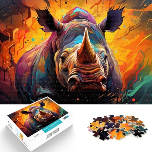 Puzzles mit 1000 Teilen für Erwachsene Nashorn-Spielzeug zum Stressabbau Helfen Sie dem Gehirn süchtig machende Spielzeuge zu trainieren um Geduld zu fördern 50x75cm von BBVNFLIR
