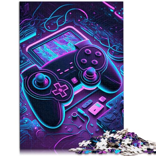 Puzzles mit 1000 Teilen für Erwachsene Neon-Spiel Stressabbau-Spielzeug Helfen Sie dem Gehirn süchtig machende Spielzeuge zu trainieren um Geduld zu fördern 26x38cm von BBVNFLIR