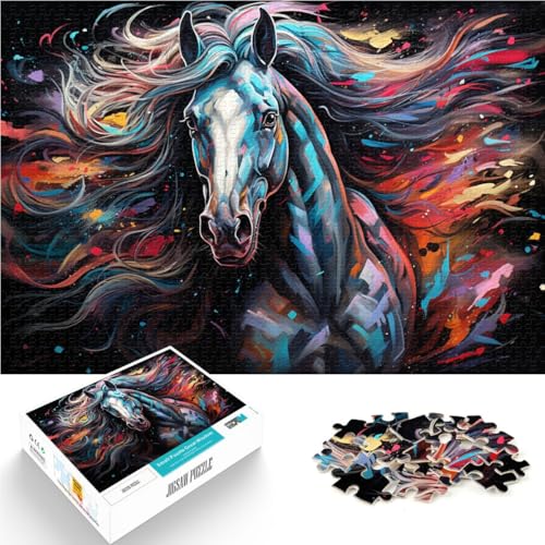 Puzzle für Erwachsene 1000 Teile buntes Pferd Quizspiel Herausforderung der Gehirnintelligenz süchtig machendes Spielzeug geeignet für Jugendliche ab 14 Jahren 50x75cm von BBVNFLIR