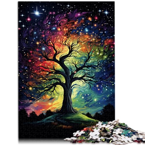 Puzzle 1000 Teile für Erwachsene Baum unter Sternenhimmel Puzzle Lernspiel für Geburtstag Weihnachten 50x75cm von BBVNFLIR