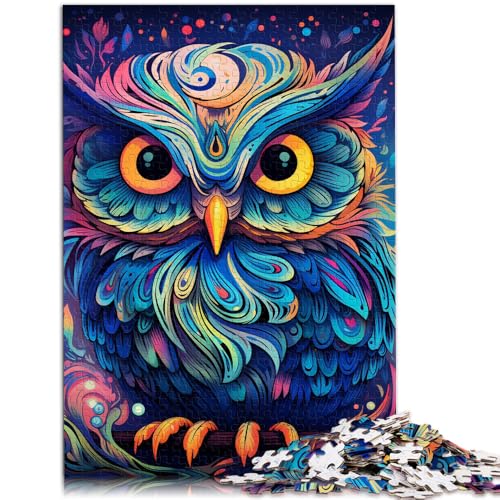 1000-teiliges Puzzle für Erwachsene psychedelisches Eulen-Puzzle praktisches Spiel ganze Familie 50x75cm von BBVNFLIR