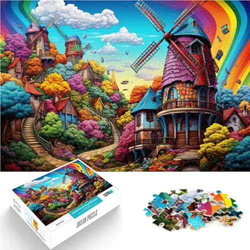 1000 Puzzleteile für Erwachsene Regenbogen-Windmühlenstadt Denkspiel Familienspiel Stressabbau schwierige Herausforderung 50x75cm 1000 Puzzleteile für Erwachsene Regenbogen-Windmühlenstadt Denkspiel Familienspiel Stressabbau schwierige Herausforderung 50x75cm von BBVNFLIR