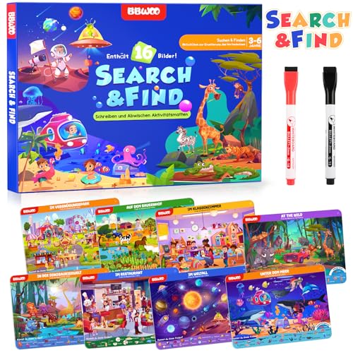 BBWOO Lernspiele deutsch - Suchen und Finden, Geschenke und Vorschullernen für Kinder 3-6 Jahre, Lernspielzeug Busy Book Geburtstag Kindergarten Einschulung Geschenk für Kinde BBWOO Lernspiele deutsch - Suchen und Finden, Geschenke und Vorschullernen für Kinder 3-6 Jahre, Lernspielzeug Busy Book Geburtstag Kindergarten Einschulung Geschenk für Kinde von BBWOO