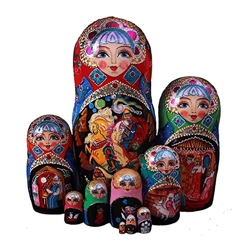 BBZY 10-teilige russische Nesting-Puppe, handbemalt in Russland, traditionelle Babuschka-Matroschka, spezielles Design, Geschenkpuppen BBZY 10-teilige russische Nesting-Puppe, handbemalt in Russland, traditionelle Babuschka-Matroschka, spezielles Design, Geschenkpuppen von BBZY