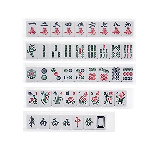 FCBF Mahjong-Set, klein und niedlich, tragbar, Mahjong, 144 Mahjong-Fliesen, leicht zu lesendes Spielset, bestes Geschenk (Farbe: B) von BBZY