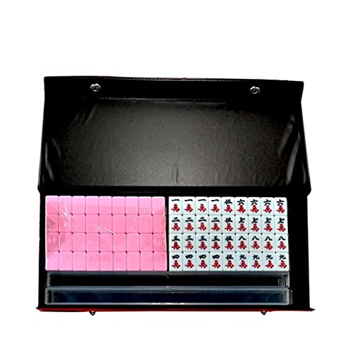 Kleines chinesisches Mahjong-Spielset, tragbar, 144-teilig, Melaminfliesenmaterial, Mahjong, Reisen, Familie, Freizeit (Farbe: C) von BBZY